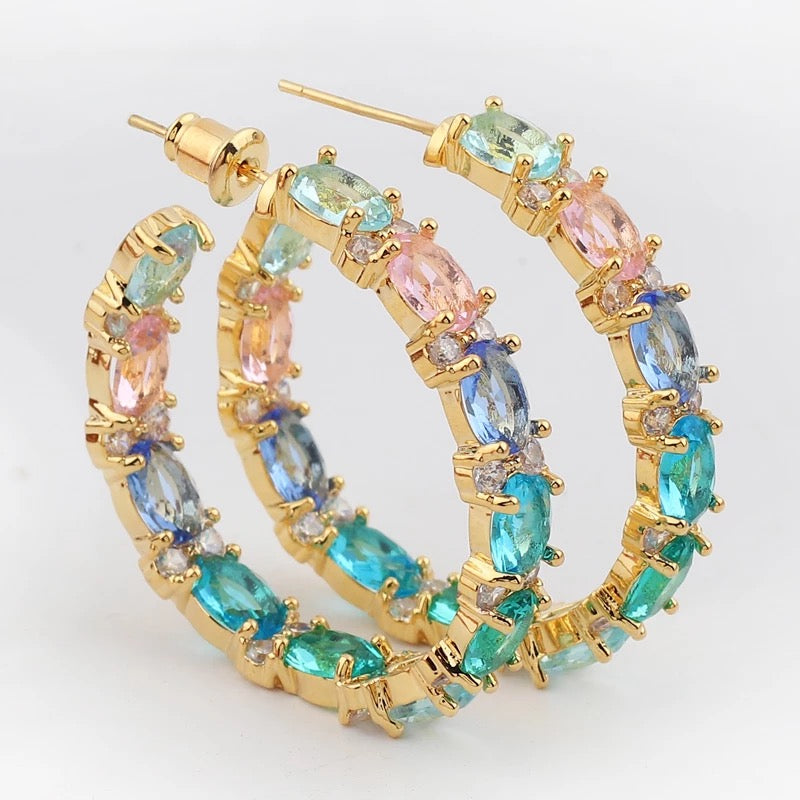 Bezel Rainbow Earring