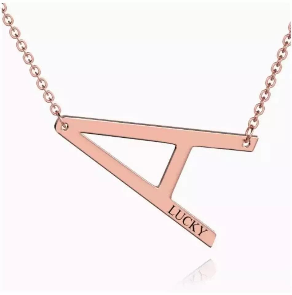 Personalized Sideways Initial Necklace