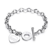 Load image into Gallery viewer, Proverbs 4:23 Heart Charm Link Necklace Bracelet
