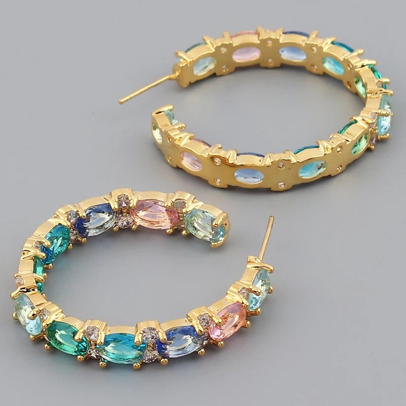 Bezel Rainbow Earring