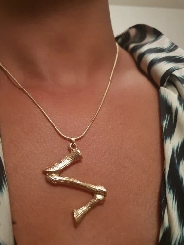 Bamboo Initial Necklace