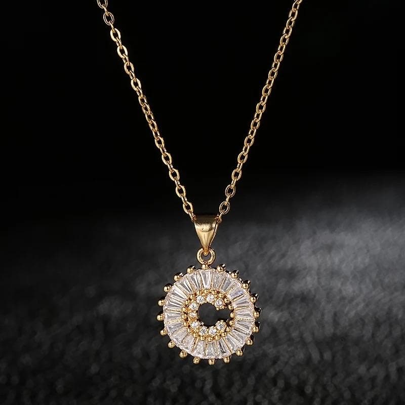 Mini Crystal Initial Necklace