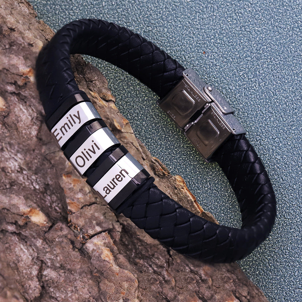 Men's Custom Leather Bracelet