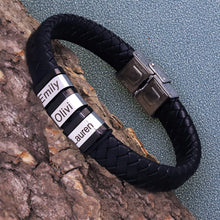 Load image into Gallery viewer, Men&#39;s Custom Leather Bracelet
