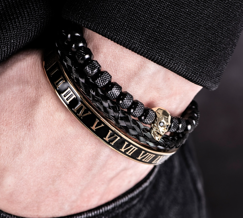 Skull Roman Numeral Bracelet