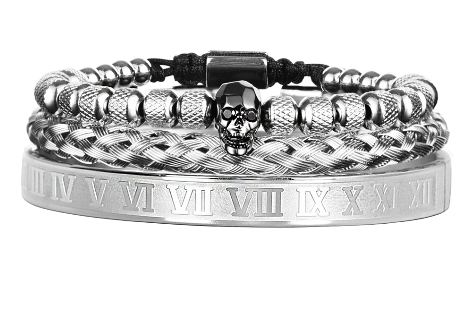 Skull Roman Numeral Bracelet